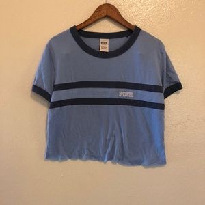 Cropped VS Pink Stripe Tee Shirt